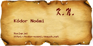 Kódor Noémi névjegykártya